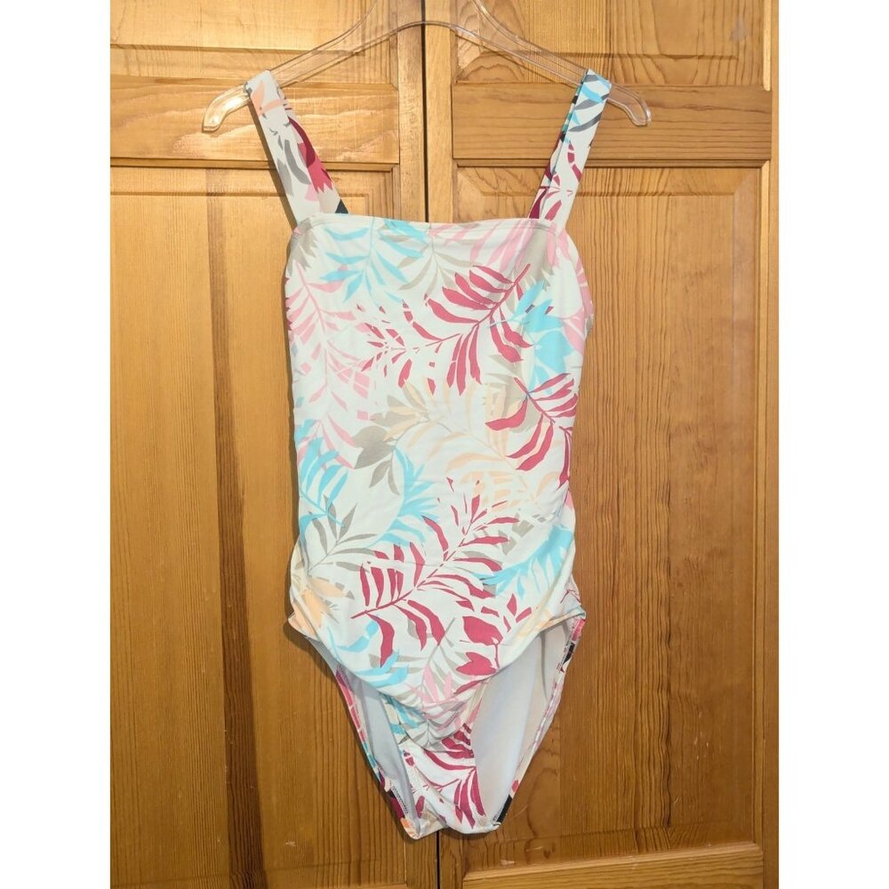 Eddie Bauer Women's Swimsuit Medium‎ Floral Core One-Piece Sun Protection UPF 50